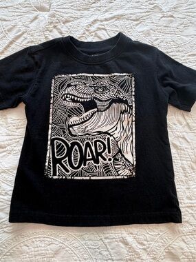 3 for$5✨Alex&Jack Kids Black 'Roar!' Dinosaur Graphic Tee, Size 6